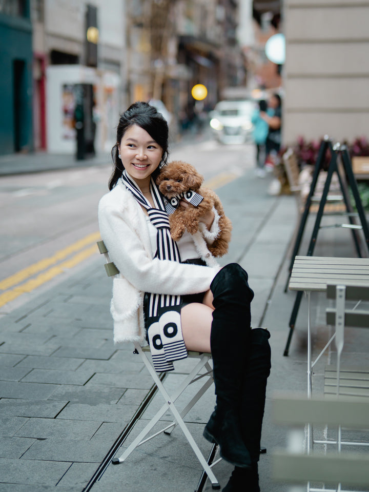 WINTER SCARF - BLACK & WHITE STRIPE
