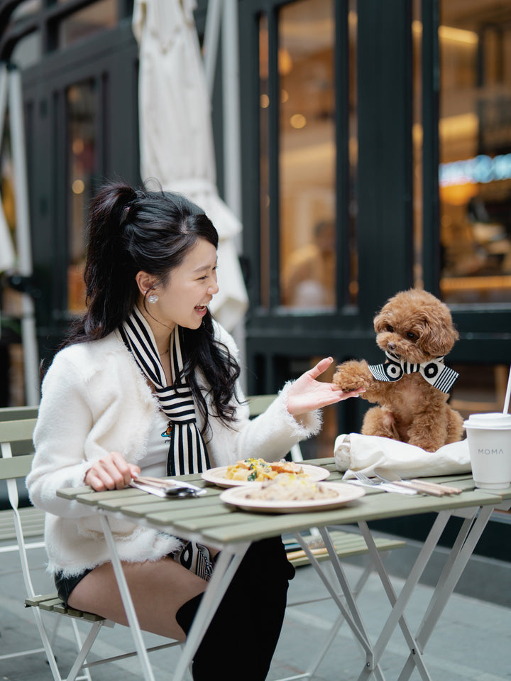 WINTER SCARF - BLACK & WHITE STRIPE
