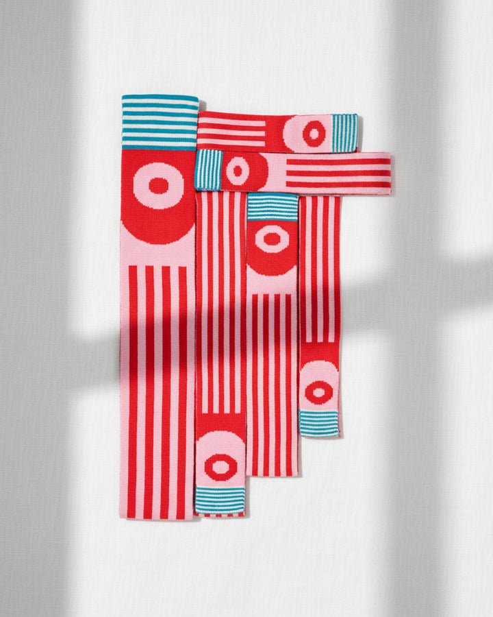 PINK & RED STRIPE PET AND HOOMAN MATCHING SCARF