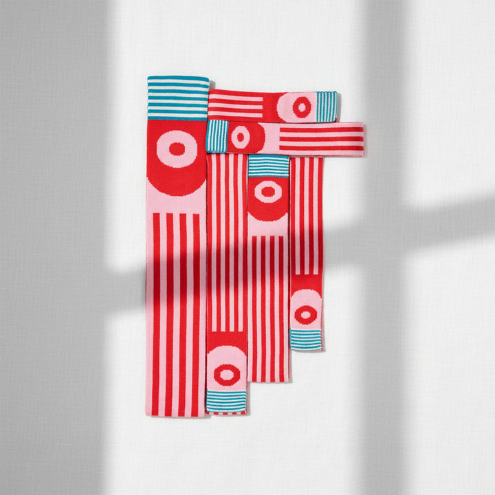 PINK & RED STRIPE PET & HOOMAN MATCHING SCARF