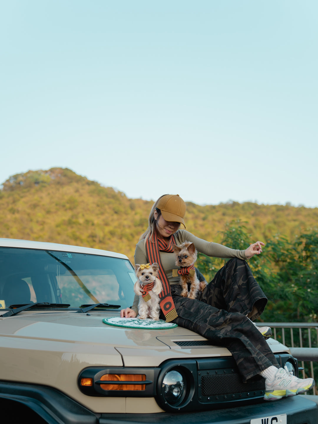 GREEN & ORANGE STRIPE PET AND HOOMAN MATCHING SCARF