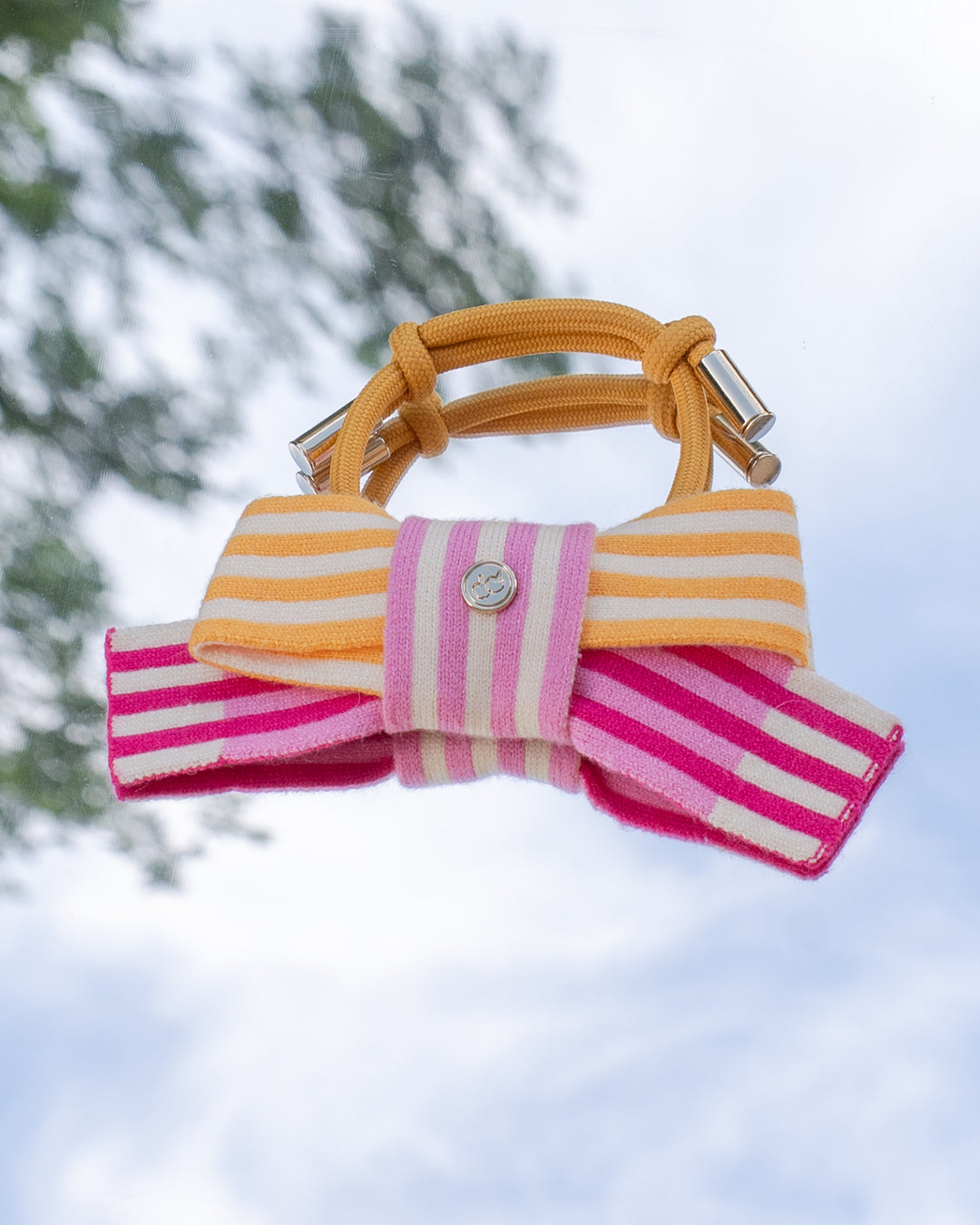 Knitted Bow - MANGO PUNCH