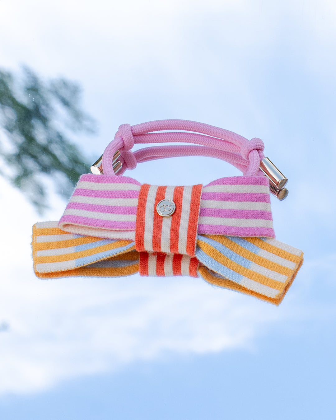 Knitted Bow - Strawberry Shortcake