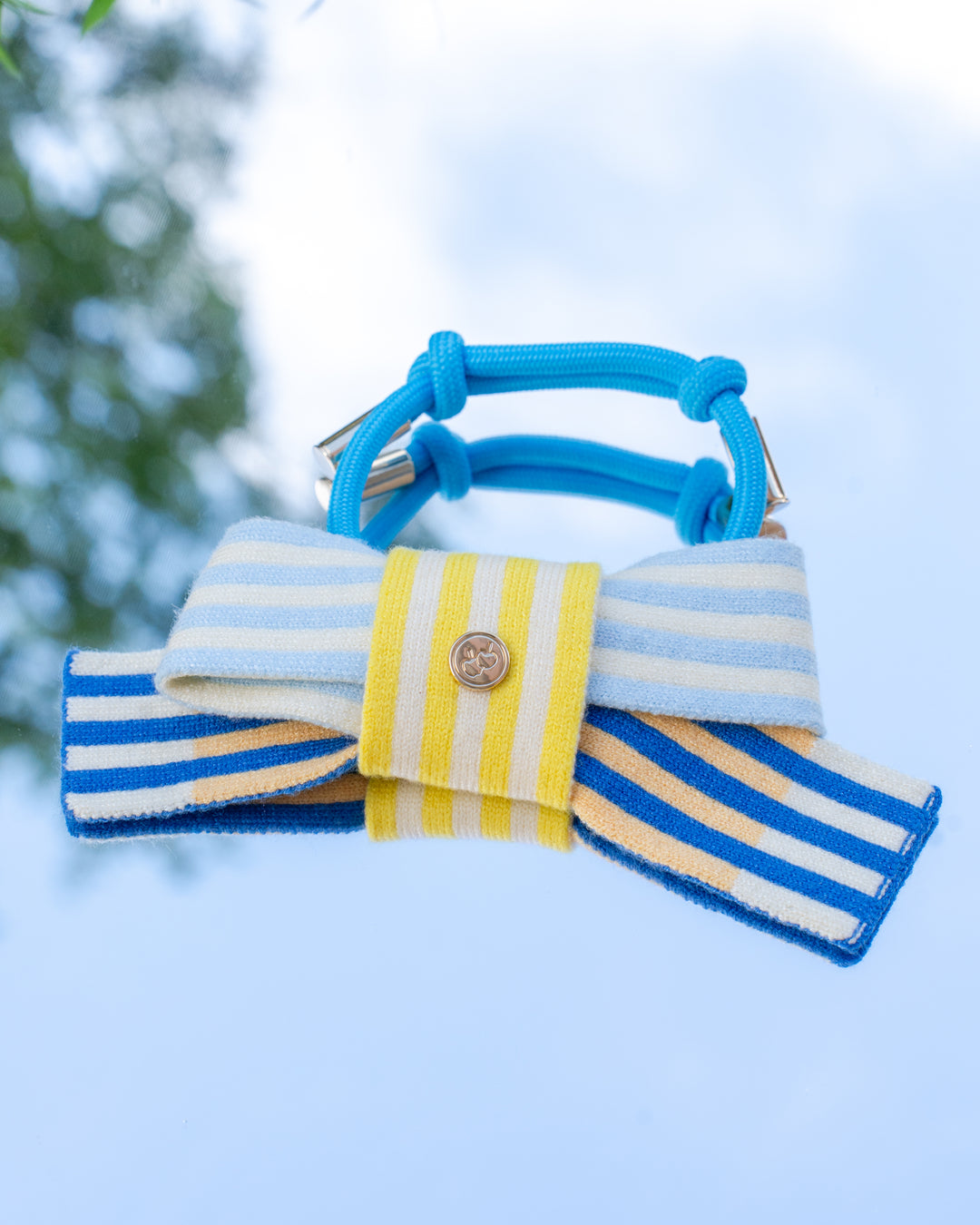 Knitted Bow - Blue Lagoon