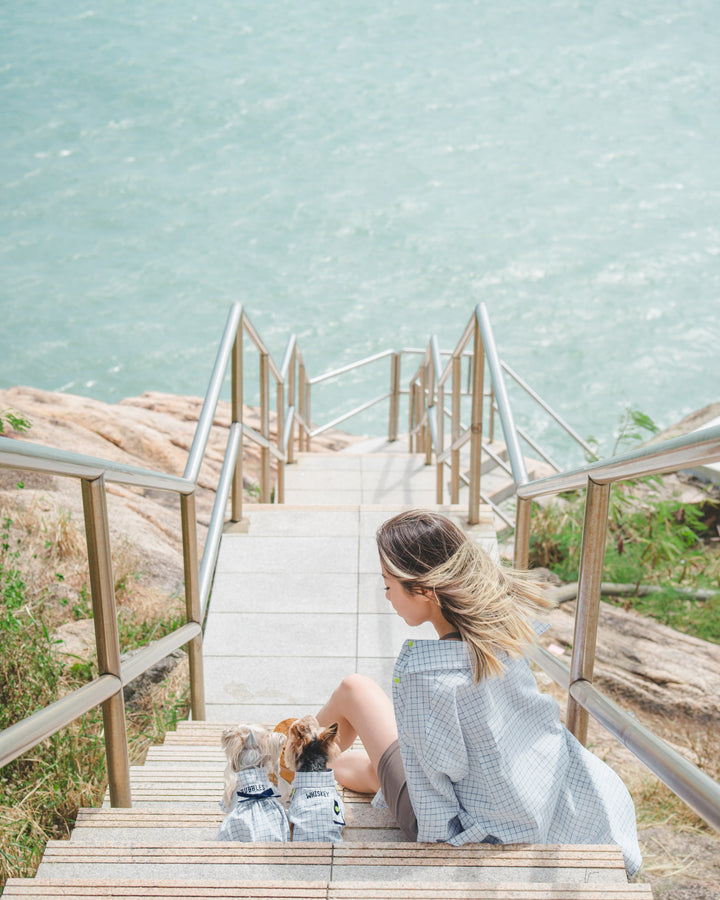 OCEAN GRID LINEN SHIRT