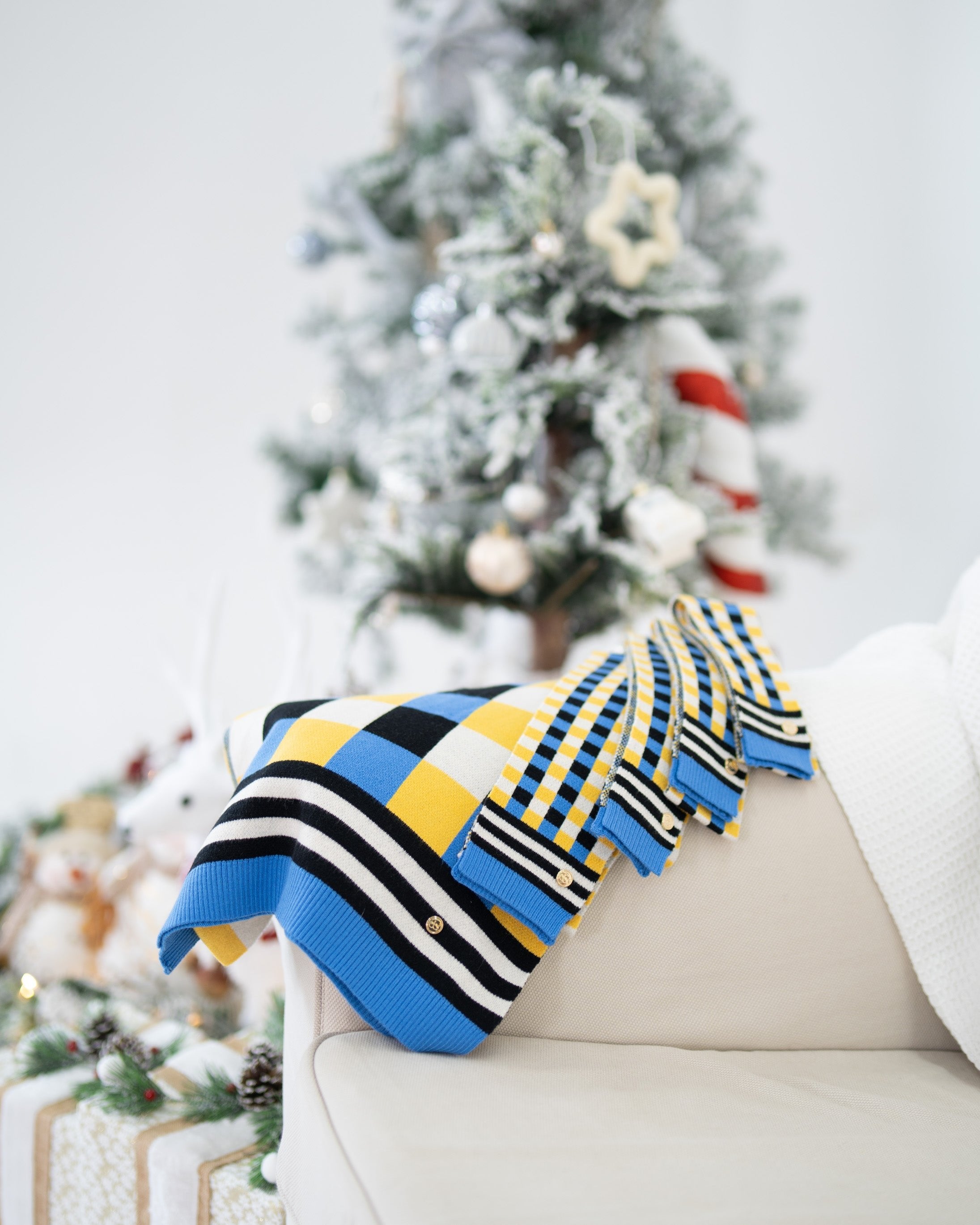 Matching Merry & Bright Checkered Scarf for Human and pets