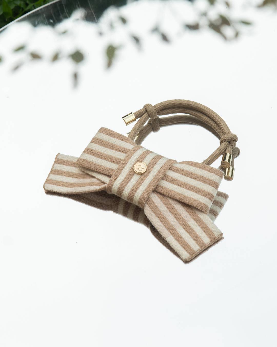KNITTED BOW - CHAI LATTE