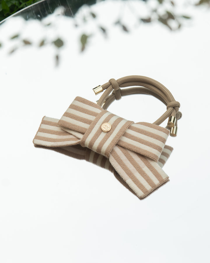 KNITTED BOW - CHAI LATTE