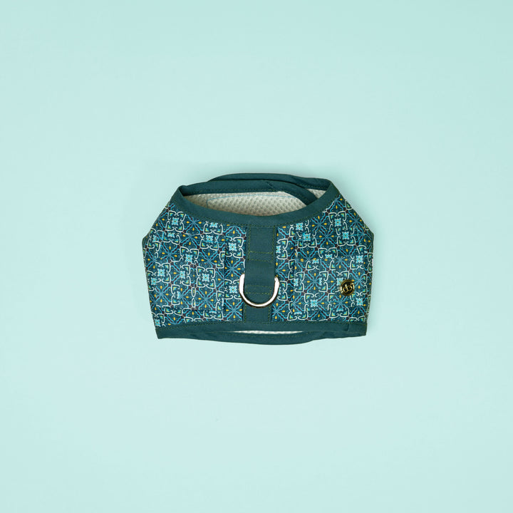 Velcro Harness - Turquoise Moroccan Print