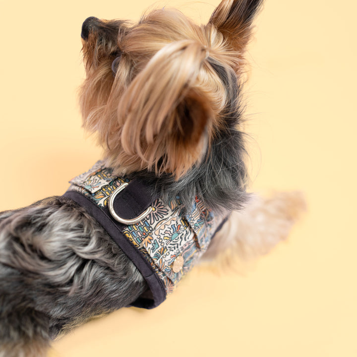 Velcro Harness - Abstract Sun Doodle Print