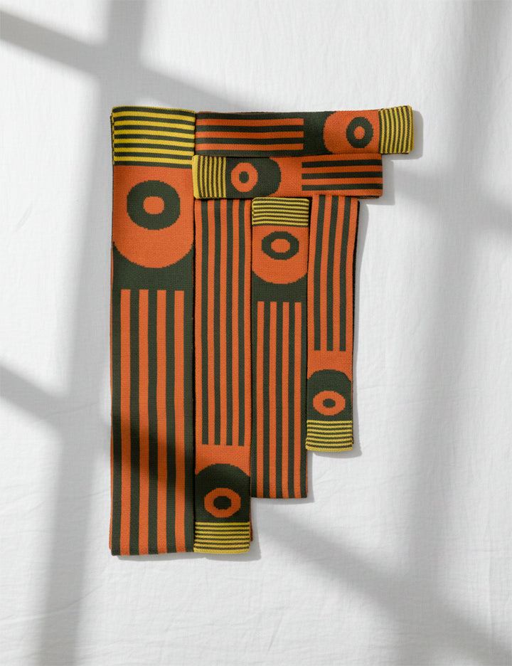 GREEN & ORANGE STRIPE PET AND HOOMAN MATCHING SCARF